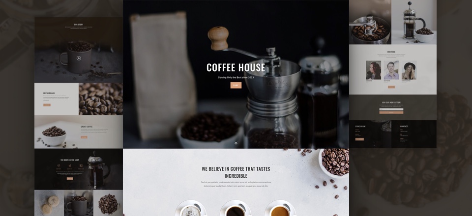 Free Coffee Shop Layout Pack for Divi Theme