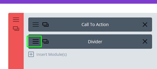 Divi theme Divider settings