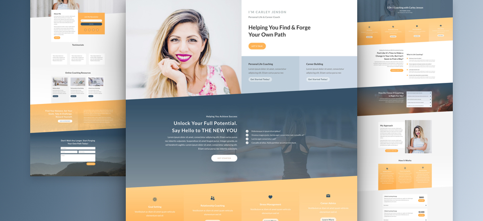 Online Yoga Home Page Divi Layout by Elegant Themes