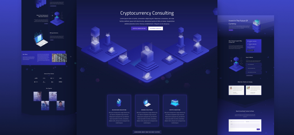 Free Divi Layout pack for Cryptocurrency websites