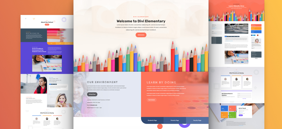 Free Divi Layout pack for Elementary School websites