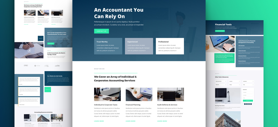 Free Divi layout pack for Accountant websites