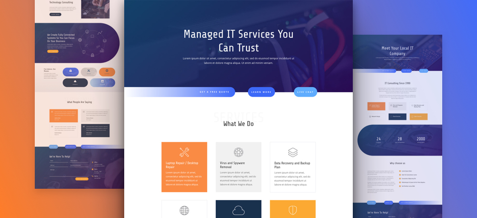 IT Services Free Divi Layout pack