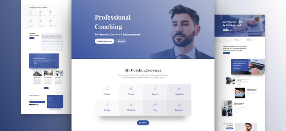 Free Divi Laoyout Pack for Business Coach websites