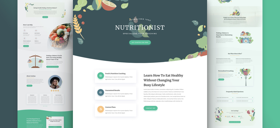 Nutritionist Free Divi layout pack