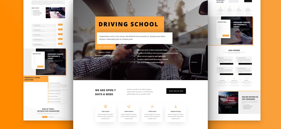 Driving School Free Divi layout pack