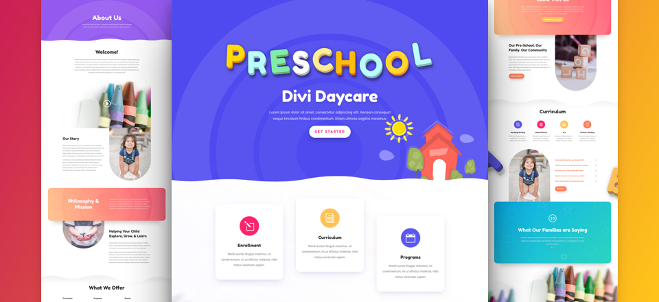 Daycare free Divi layout pack