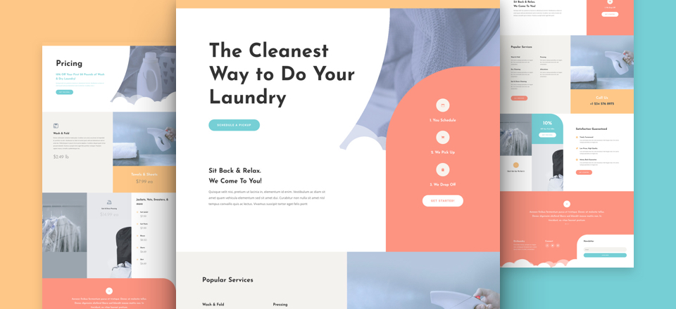 Laundry Services Free Divi Layout pack