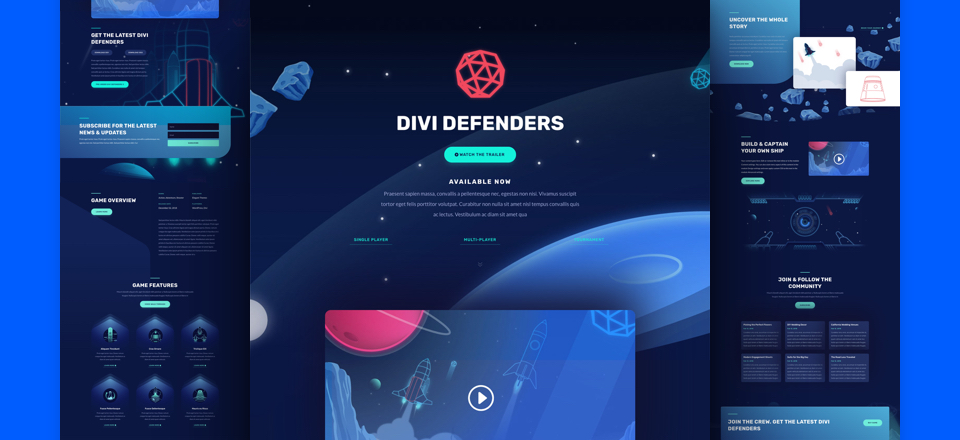 Video Game Free Divi Layout Pack