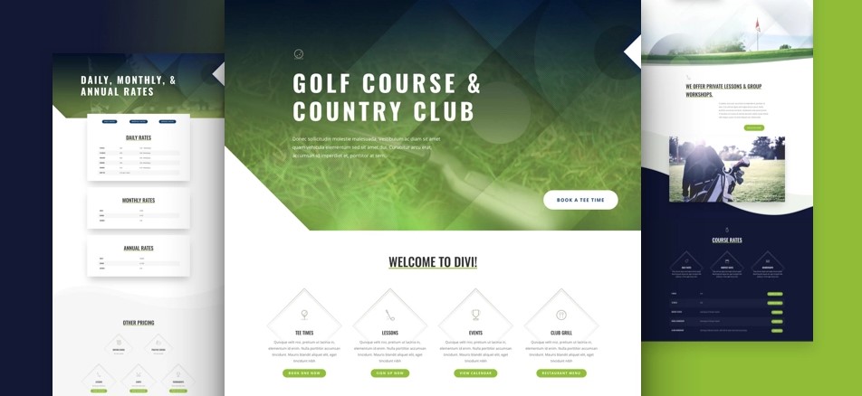 Golf Course Free Divi Layout Pack