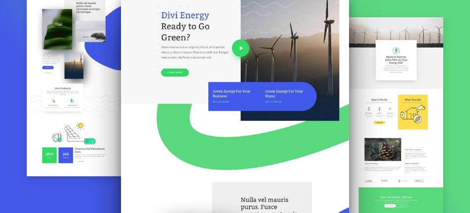 Green Energy Free Divi Layout Pack
