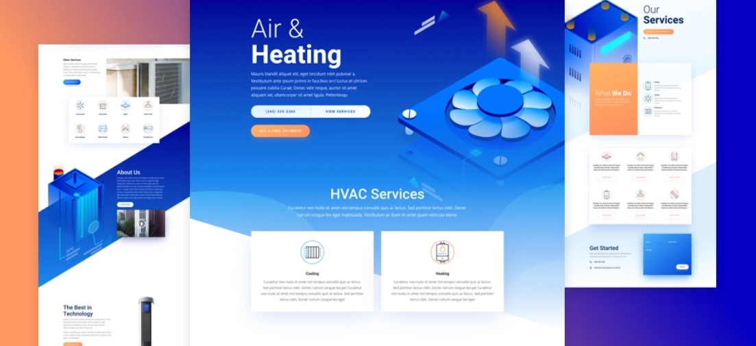 HVAC company free Divi layout pack