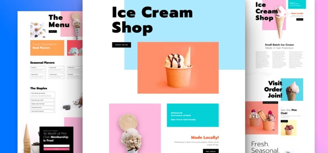 Ice Cream Shop Free Divi Layout Pack