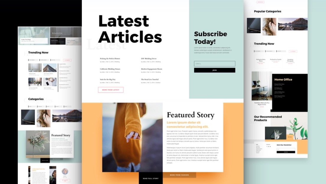 Free Divi layout pack for Magazine websites