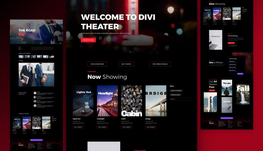 Movie Theatre Free Divi Layout Pack
