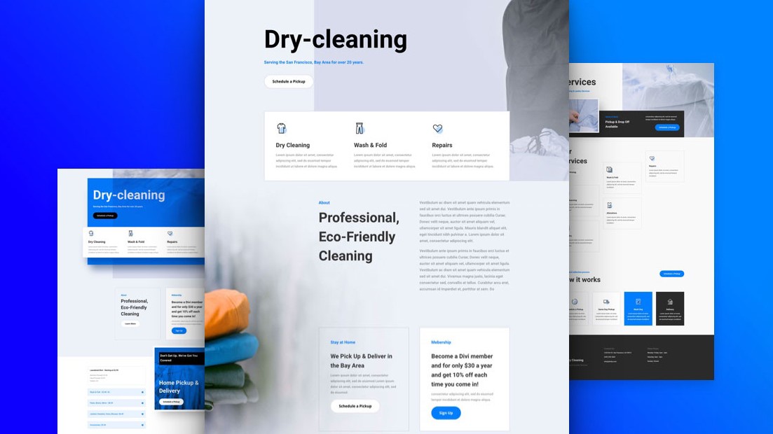 Dry Cleaning Free Divi Layout Pack