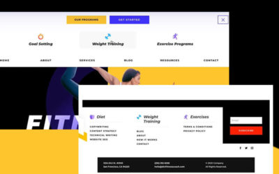 Free Divi Fitness Coach Layout Pack Header & Footer templates