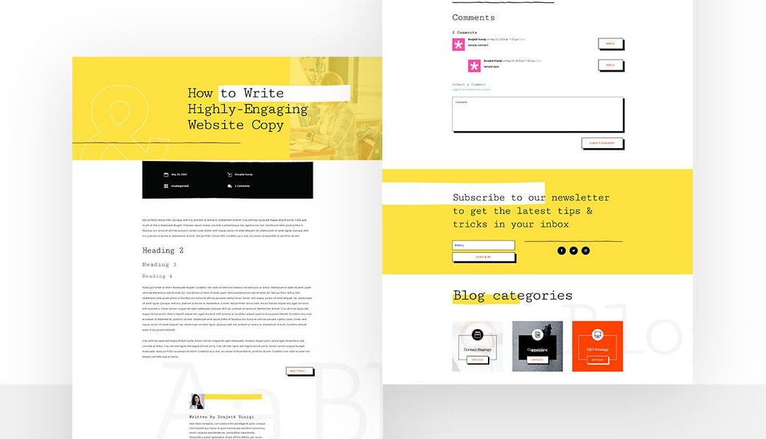 Free Divi Blog Post for Freelance Writer Layout Pack