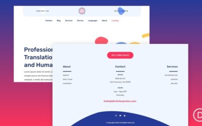 Free Divi Header & Footer templates for Interpreter Layout Pack