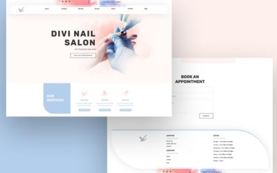 Free Divi Header & Footer templates for Nail Salon Layout Pack