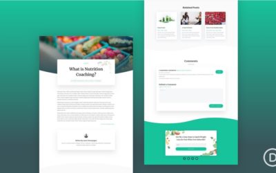 Free Divi Blog Post template for Nutritionist Layout Pack