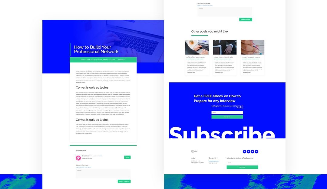 Free Divi Blog Post template for Recruiter Layout Pack