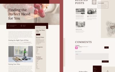 Free Divi Blog Post template for Winery Layout Pack