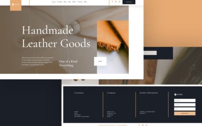 Free Divi Header & Footer templates for Leather Company Layout Pack