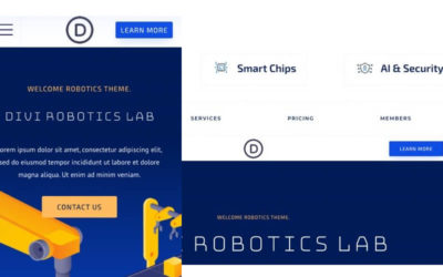 Free Divi Header & Footer Templates for Robotics Layout Pack