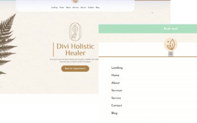 Free Divi Header & Footer Templates for Holistic Healer Layout Pack