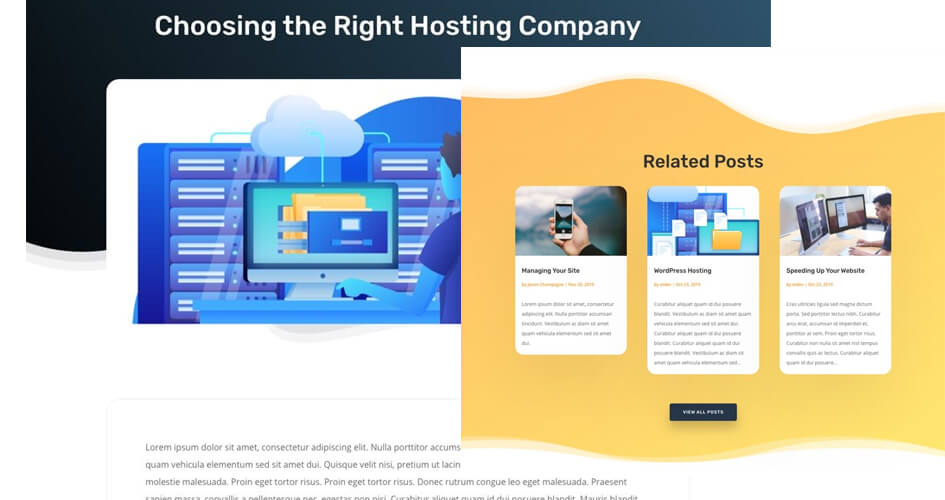 Hosting Company Free Divi Layout Pack Blog Post Template
