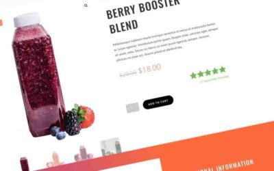 Free Divi Product Template for Juice Shop Layout Pack