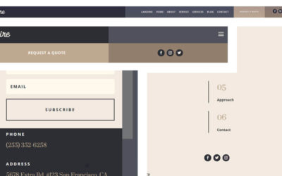 Free Divi Header & Footer templates for Upholstery Layout Pack