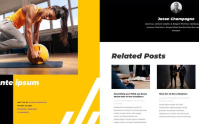 Free Divi Blog Post Template for Fitness Coach Layout Pack