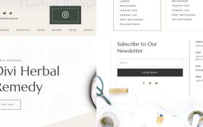 Free Divi Header & Footer Templates for Herbal Remedy Layout Pack