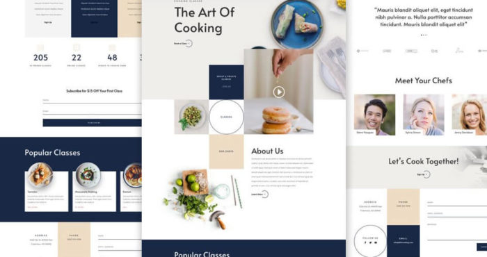 Cooking School free Divi layout pack