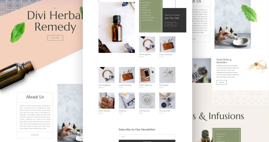 Herbal Remedy Free Divi Layout Pack