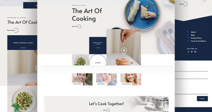 Cooking School Layout Pack Header & Footer Templates