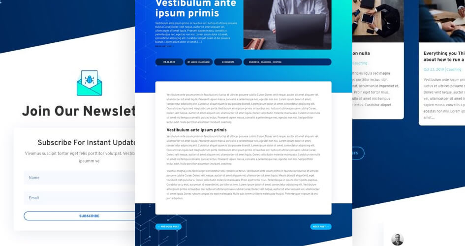 Free Divi Blog Post Template for Cyber Security Layout Pack
