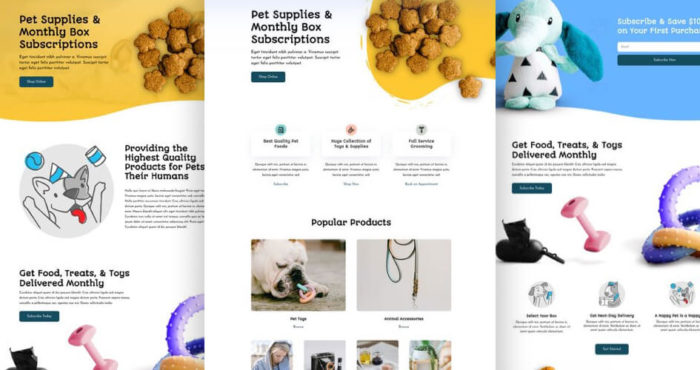 Pet Supply Free Divi Layout Pack