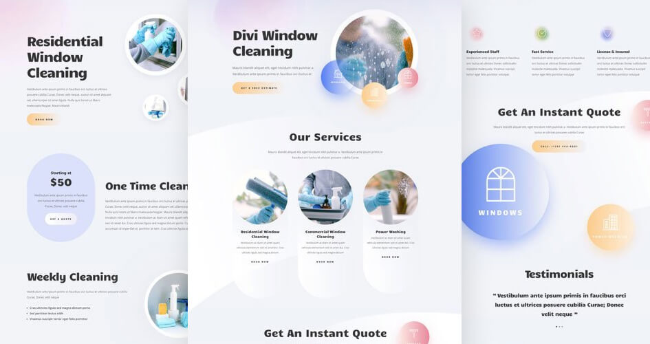 Window Cleaning Free Divi Layout Pack