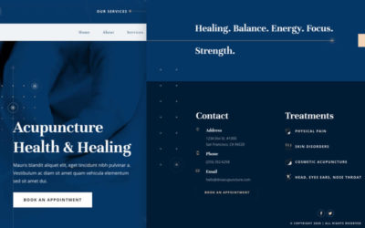 Free Divi Header & Footer Templates for Acupuncture Layout Pack