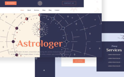 Free Divi Header & Footer Templates for Astrologer Layout Pack