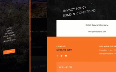 Free Divi Header & Footer Templates for Pizzeria Layout Pack