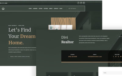 Free Divi Header & Footer Templates for Realtor Layout Pack