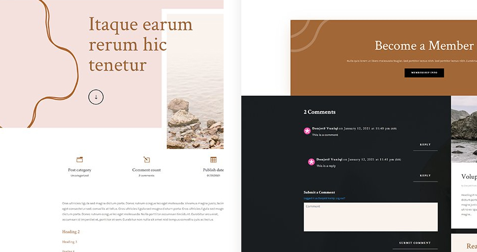 Free Divi Blog Post Template for the Meditation Center Layout Pack