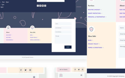 Free Divi Header & Footer Templates for Women’s Health Center Layout Pack