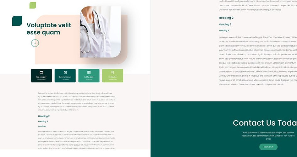 Free Divi Blog Post Template for Family Doctor Layout Pack
