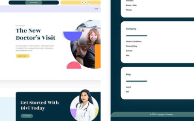 Free Divi Header & Footer Templates for Telehealth Layout Pack