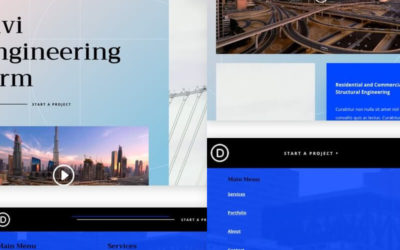 Free Divi Header & Footer Templates for the Engineering Firm Layout Pack